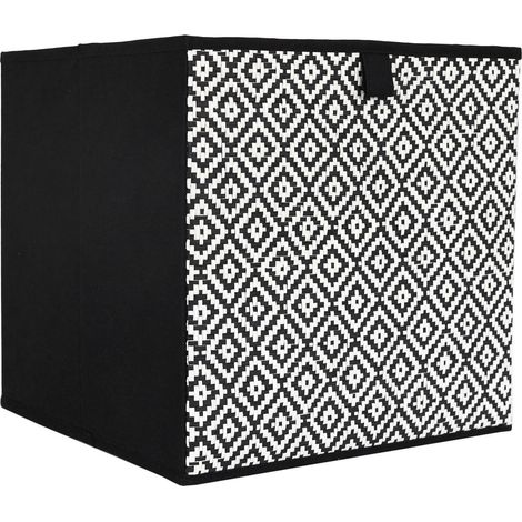 Caja de almacenamiento Braid de 30x30cm, plegable, en blanco y negro. (1/4)
