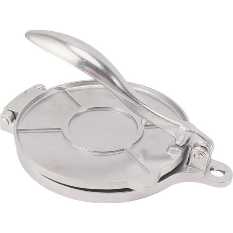 Tortillapresse aus Aluminiumlegierung, manuelles Gerät für Pizza, Kuchen und Fladenbrote, 16 cm, silber (1/5)