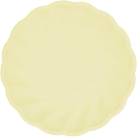 6 Assiettes Vert Decor, ronde, 18,8cm, jaune pastel, Vaisselle de fête en matières premières Rapidement renouvelables, pour Les Anniversaires, Les barbecues, Les jubilés, etc.