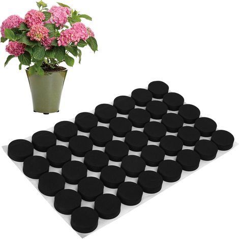 40 Pièces Pieds de Pot de Fleur Invisible en Caoutchouc Noir,Auto-adhésif Rond Pied en Eva De Pot,Tampons Auto-Adhésifs pour Surélever les Plantes (1/4)