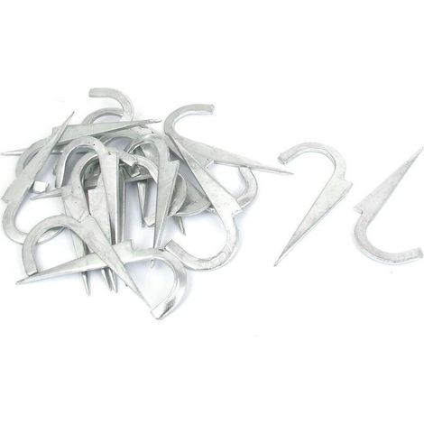 Clou à crochet pour tuyau de sortie Aexit, diamètre 1/2", clou à crochet pour tuyau de 70 mm de longueur, lot de 20 pièces, argent