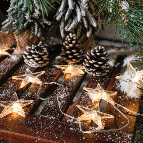 esotec Solar Deko-Lichterkette mit 30 LED-Sternchen Weihnachtsbaum 102578