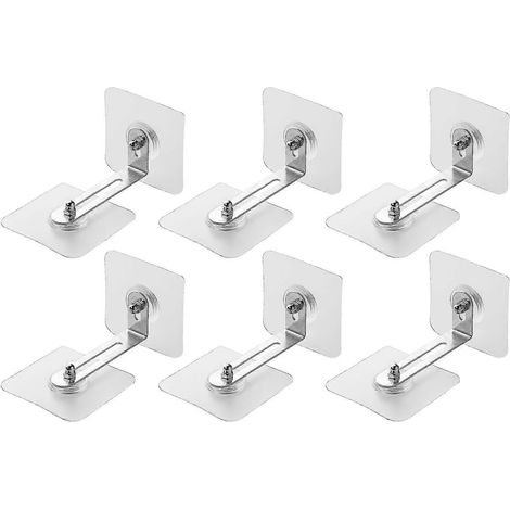 Lot de 6 chevilles adhésives pour murs, sans perçage, en métal, installation facile, anti-basculement, fournitures pour la maison (1/5)