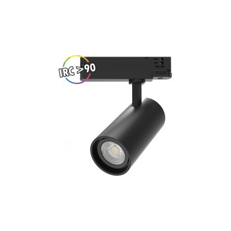 Spot LED sur Rail Noir 25W 3000K 2500 LM IRC90 adaptateur rail 3 allumages Miidex Lighting® (1/3)