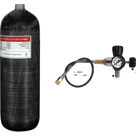 Réservoir HPA, Construction en Fibre de Carbone, Performance à Haute Pression, 6.8L avec vanne B (1/2)