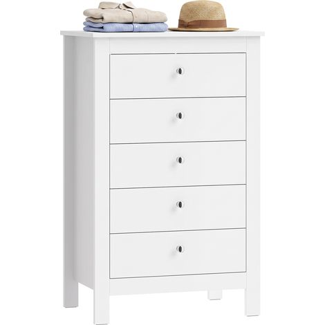 Cómoda, con cajones, 60 x 39,5 x 95,3 cm, blanco (1/5)