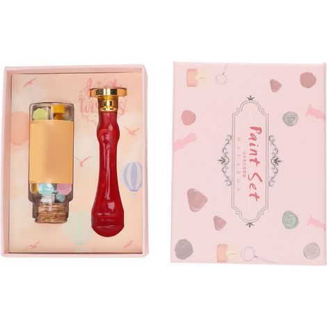 Tampon à cire à cacheter, motif unique, utilisation facile, matériau durable, kit pour la création d'enveloppes et de cartes, rouge