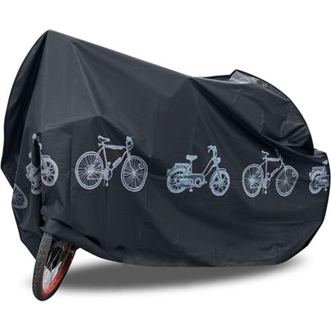 Housse de vélo - Convient pour 1 à 2 vélos, peut être utilisée à l'intérieur et à l'extérieur, imperméable, protection UV, protection contre la neige (noir + noir).-AquaForge (1/5)