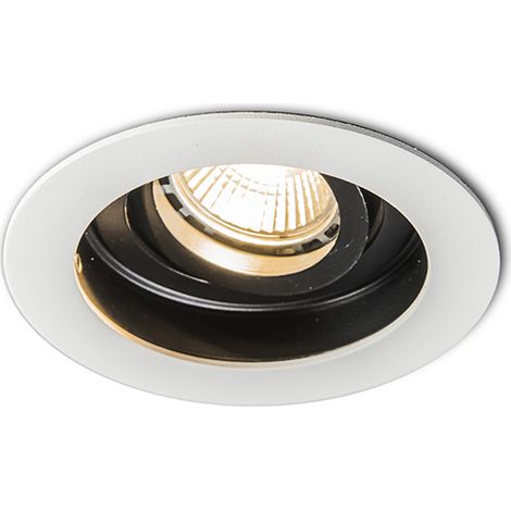 QAZQA Moderner Einbaustrahler weiß Stahl GU10 50mm - Rondoo