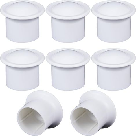 8 Housse de Tringle à Rideau en Plastique pour Tringle à Rideau Extrémités Blanches 28mm Embouts de Tringle à Draperie Têtes de Rideau pour Décoration de Tringle Romaine (41x33mm) (1/5)
