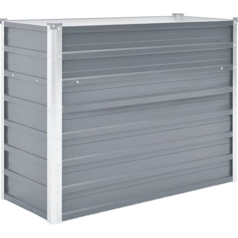 Fioriera rialzata per piante e fiori acciaio zincato 100 x 40 x 77 cm grigio 020001087