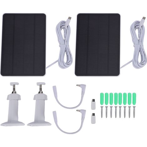 Lot de 2 chargeurs de panneau solaire 10 W pour caméra de sécurité Blink Outdoor 4 avec port micro USB C DC IP65 étanche à l'eau câble réglable à 360 degrés de 9,8 pieds (1/5)