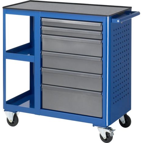 Rau Roller table de travail en métal avec 6 tiroirs 2 compartiments de rangement (1/3)