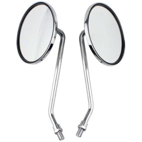 retroviseur moto, 1 paire compatible pour la paire 10mm droit et gauche rétroviseurs universels de moto Rétroviseur rond pour motos, vélos de rue, VTT, véhicules tout-terrain et scooters, plac