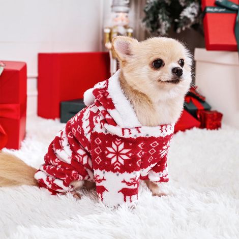 Tenue De Noël Pour Chien - Pull En Molleton Corail - Costume Festif Pour Chiens Petits Et Moyens - Taille M (1/5)
