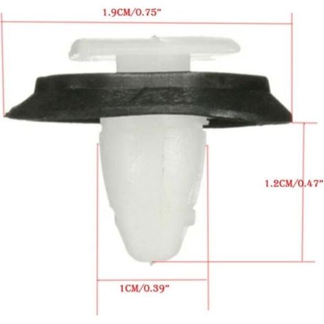 Lot de 100 clips de garniture pour Fiat Ducato – Fixation panneau joint – Plastique blanc et noir – Montage facile - 100pcs (1/5)