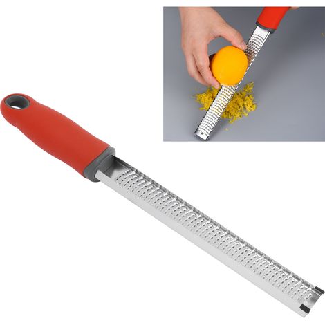 Râpe à fromage pour la cuisson, râpe à fromage, râpe à chocolat en acier inoxydable 304, grattoir à zeste de citron, rouge (1/5)