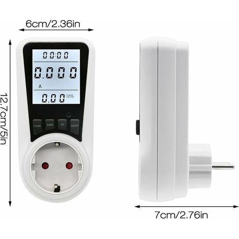 Compteur d'électricité 3680 W MAX/16 A pour prises de courant, énergie-AquaForge (1/5)