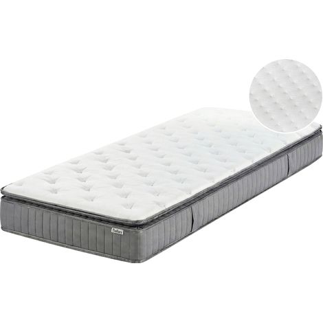 Colchón de muelles ensacados con asas relleno de espuma viscoelástica funda extraíble 7 zonas duro 90 x 200 cm Pleasant (1/5)