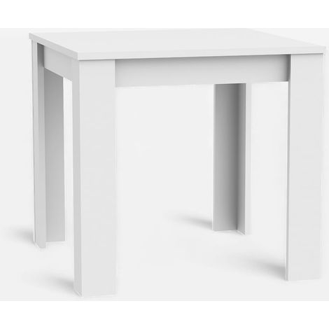 Mesa de comedor cuadrada 4 plazas blanca 80x80 Elama (1/3)