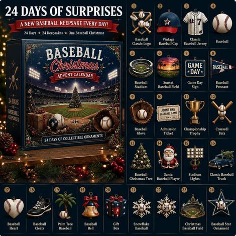 Sport-Adventskalender 2026 – Überraschungsbox mit 2D-Baseballfeld-Motiv
