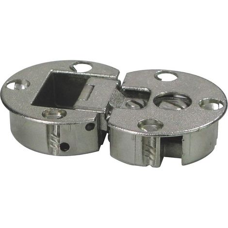 Itar – Charnière d'abattant 35 mm – Décor nickelé – Diamètre d'encastrement 35 mm – Matériau zamac – Réglage 3D