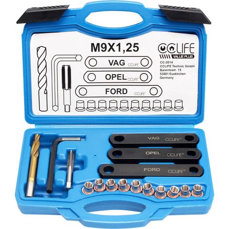 Goupille de guidage d'étrier de frein M9 x 1,25 pour réparation de filetage (VAG Ford Opel) (1/5)