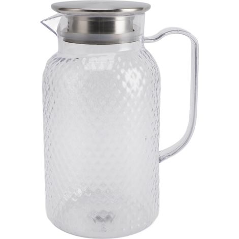 1500 ml Acryl-Wasserkrug mit Deckel, großer, transparenter Krug, leicht und tragbar, mit Griff, vielseitig einsetzbar für Limonade, Tee (Stil 3). (1/5)