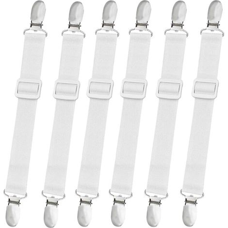Confezione da 8 cinghie regolabili per lenzuolo, ferma lenzuolo, ferma lenzuolo elastico, ferma lenzuolo con angoli per coprimaterassi, cuscini per divani, abbigliamento
