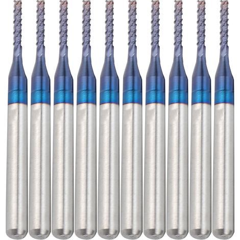 10 fraises à découper en carbure de tungstène, type « Blue Corn », pour machines CNC et circuits imprimés (1,4 mm) (1/5)