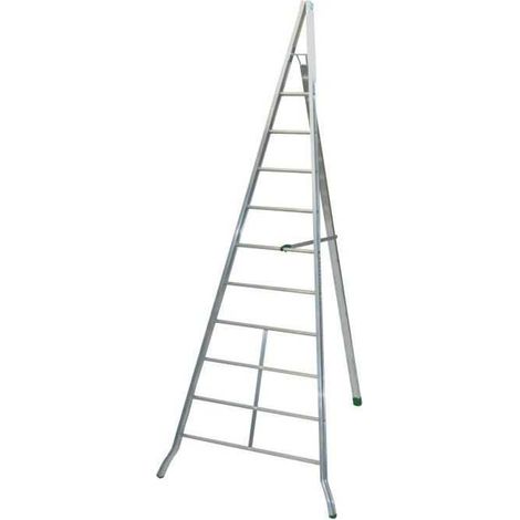 Facal – Échelle fruitière en aluminium 3 pieds – Longueur 3,5 m – Marches antidérapantes – Béquille réglable pour terrains accidentés