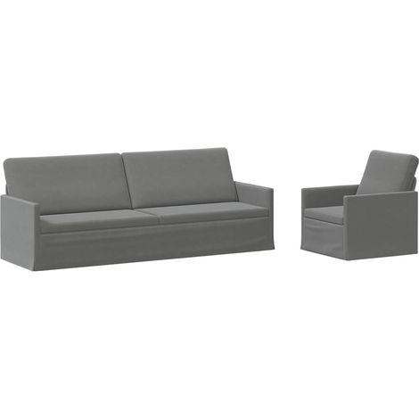 Set di divani 2 pcs Grigio Scuro Velluto (V) vidaXL (1/5)
