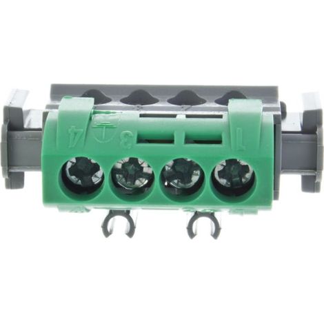 Bloque de bornes de 4 orificios, color verde, IP2x Z-4 004830