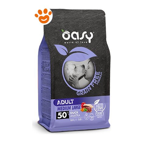 Oasy Dog Grain Free Adult Medium/Large Anatra - Sacco 12 Kg -