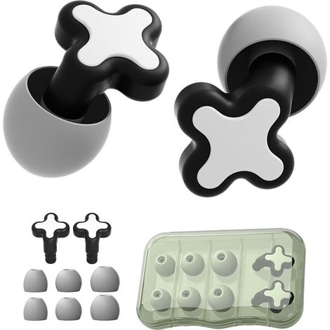Black, Silicone Earplugs for Sleeping, Silicone Earplugs, Soundproofing, Anti-Noise Earplugs - Concert Earplugs, High Fidelity Hearing Protection MUMU (1/4)