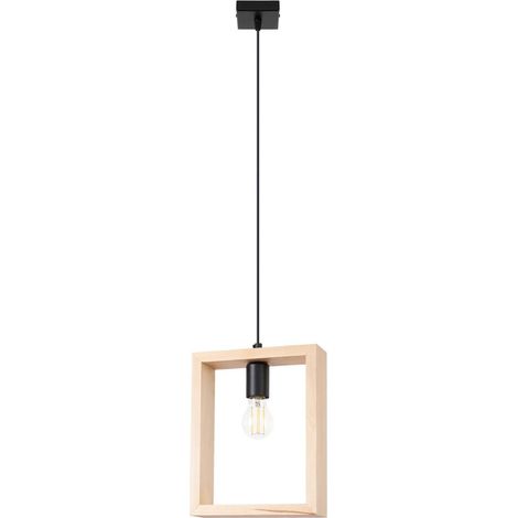 Sollux Aries Plafonnier suspendu carré en bois naturel (1/5)