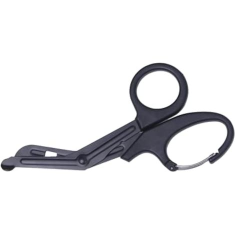 Ciseaux Acier Inoxydable Gaze Ciseaux Bent7,7 Pouces pour Camp Extérieur (Noir) (1/5)