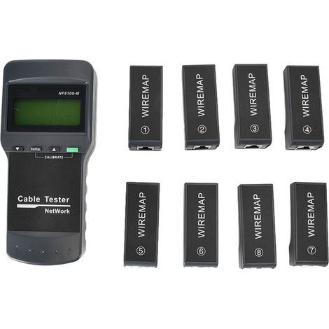 Testeur de longueur de câble réseau avec écran LCD F-8108-M et détecteur de défauts de câbles et fils avec 8 unités distantes (1/5)