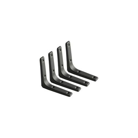 Équerre Étagère Murale, Équerre Métal Mat Noir, Support Étagère Métal pour Déco Cusine, Équerre Charge Lourde, 100mm100mm, 4pcs- (1/5)