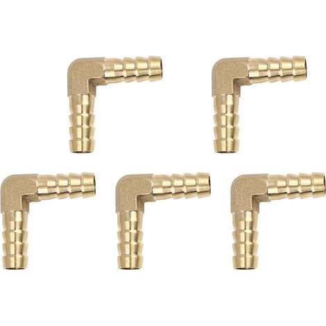Raccord en laiton de coude de tuyau de 10mm pour l'huile d'eau de l'air 5pcs (1/5)