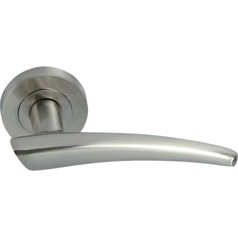 Manilla puerta zamak níquel satinado roseta redonda 52mm juego 330 (1/5)