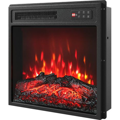 Inserto per camino elettrico 48,5 x 14 x 46 cm riscaldamento efficiente atmosfera accogliente design contemporaneo in ABS nero 200018059