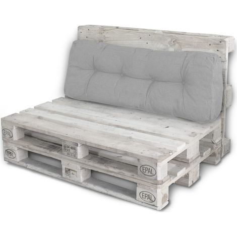 Palettenkissen Palettenauflagen Sitzkissen Rückenlehne Kissen Palette Polster Sofa Couch Hellgrau - Rückenteil