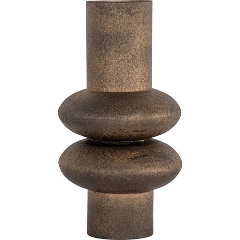 Vase décoratif doré en métal design élégant pour salon - doré patiné effet bronze (1/4)