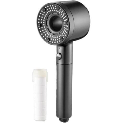 Pommeau de douche 7 en 1, 5 modes réglables, haute pression, économie d'eau, filtre portable, crochet, tuyau, accessoires de salle de bain (1/4)