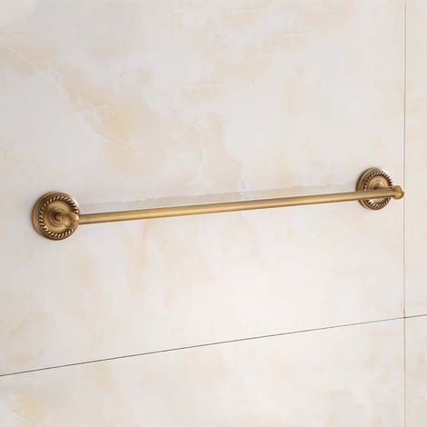 Vintage brass wall-mounted towel rack for kitchen, 40 cm. High quality, an ideal choice for families. (1/5)