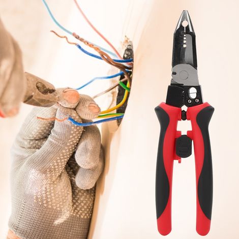 Pince à dénuder multifonctionnelle 6 en 1 pour fils d'acier, pince à sertir, outil électrique manuel (1/5)