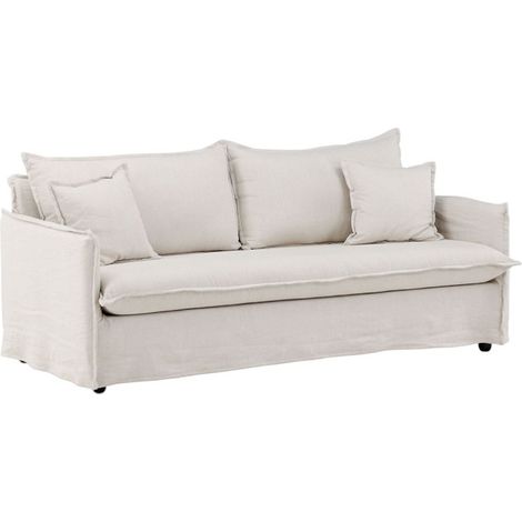 Canapé Droit 3 Places "Nova" 200cm Beige (1/5)