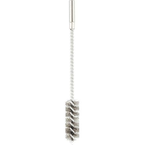 brosse métallique ronde/cylindrique fine, ondulée, en fil d'acier, Ø 20 mm pour le métal et la pierre, brosse métallique pour perceuse, brosse à tuyaux pour chaudière/chauffage