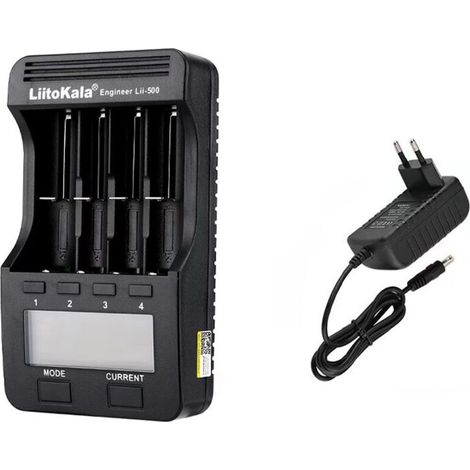 SABIR Chargeur De Batterie Lii-500 Chargeur Intelligent Avec 4 Emplacements De Batterie Ecran Lcd Pour Support De Batteries Rechargeables Ni-Mh Ni-Cd Li-Ion(Chargeur) (1/5)
